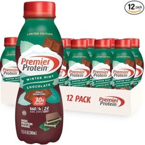 Premier Protein Shake, Limited Edition Winter Mint Chocolate, 30g Protein, 1g Supar