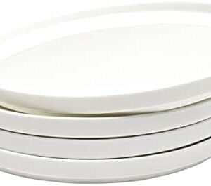 Vikko Salad Plate, Set of 4 White Plates, Dessert, Salad, Appetizer Plate