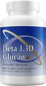 Immune Support Supplement with 500mg of Highly Purified Beta Glucan Per Capsule (Pack of 1)