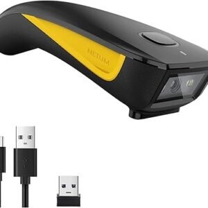 NETUM QR Code Scanner, Mini Barcode Scanner Bluetooth Compatible, Small Portable USB 1D 2D Bar Code Scanner for Inventory,