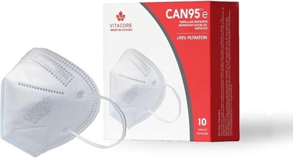 Vitacore CAN95e Disposable White Earloop Mask | 5-Ply Protection | Premium Skin-Friendly Materials |