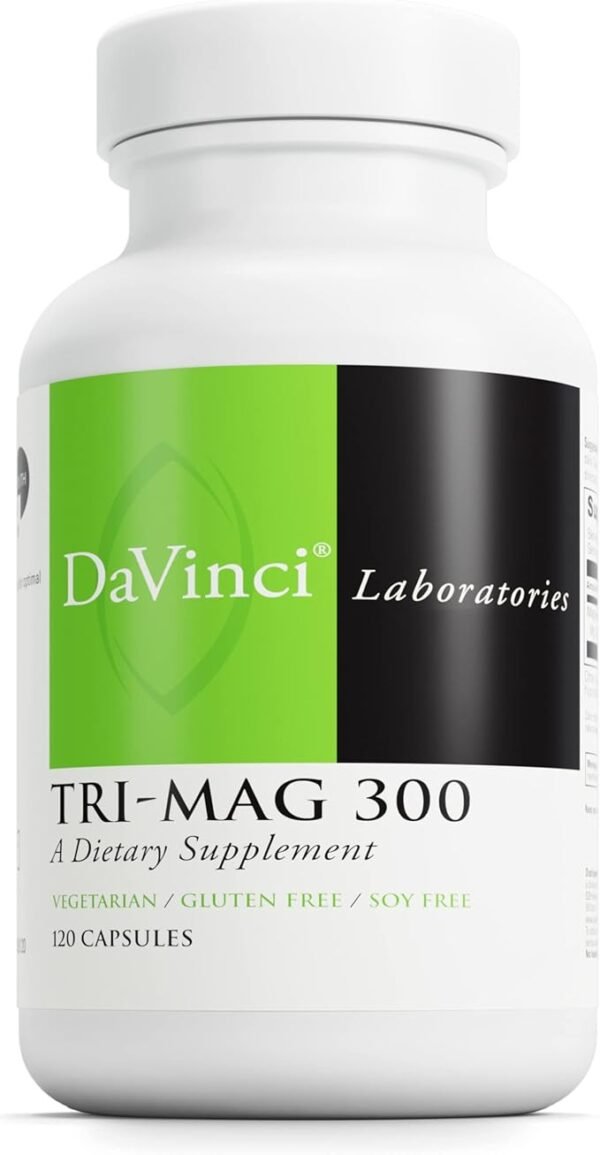 DaVinci Tri-Mag 300 - Triple Magnesium Complex with Glycinate, Taurinate & Malate - Calm Magnesium Supplement for Sleep* - Nerve Support Formula* - 120 Capsules (30 Servings) - Image 4
