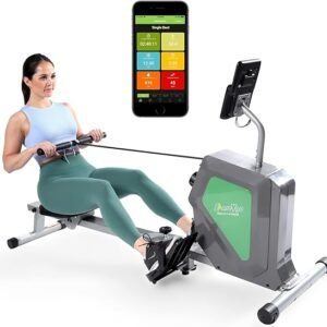 ShareVgo Smart Home Rowing Machine Bluetooth Compact Foldable Magnetic Rower with Fitness APP