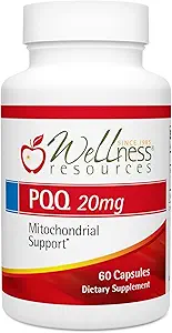 PQQ 20mg BioPQQ, Best Value for Natural BioPQQ (60 Capsules, 20mg PQQ) - Natural Source, Gluten Free, Veggie Capsule