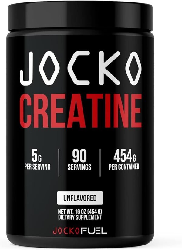 Jocko Fuel Creatine Monohydrate Powder - Creatine for Men & Women, Supplement for Athletic Performance & Muscle Health, 90 Servings 16 oz