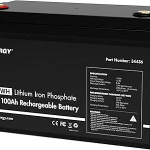 Tenergy LiFePO4 12.8V 100AH Battery