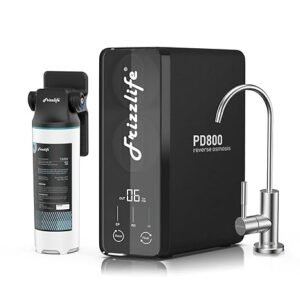 Frizzlife RO Reverse Osmosis Water Filtration System - 800 GPD Fast Flow Under Sink RO Filter, Tankless