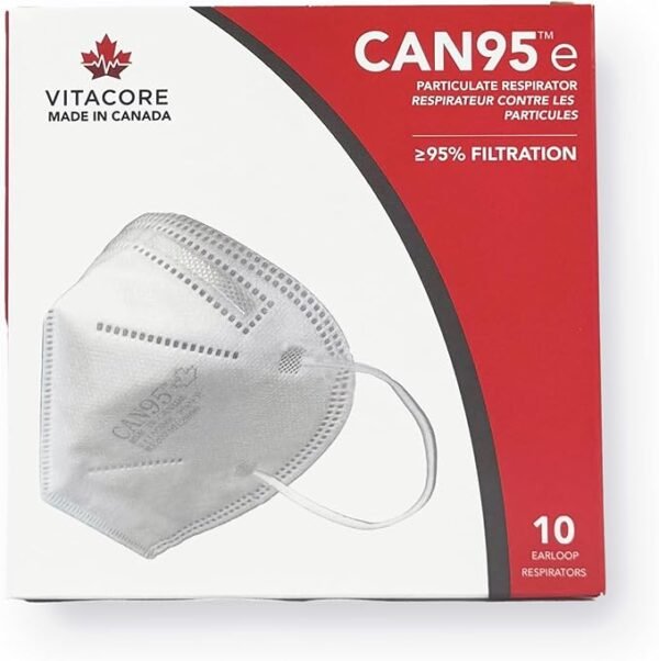 Vitacore CAN95e Disposable White Earloop Mask | 5-Ply Protection | Premium Skin-Friendly Materials | - Image 2