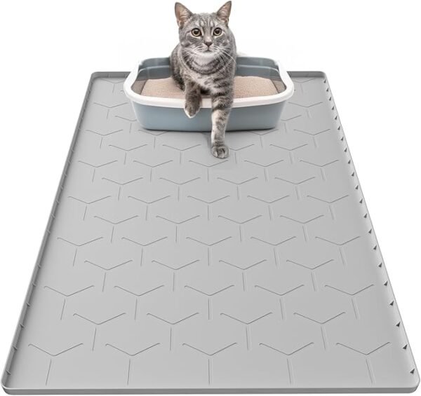 Silicone Cat Mat for Litter Box: Large 34" X 22" Cat Litter Mat Litter Trapping Mat