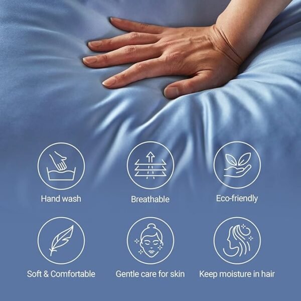 HOM 100% Pure Mulberry Silk Pillowcase for Hair and Skin - Image 3
