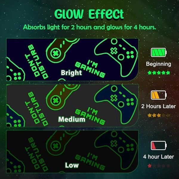 Gaming Blanket Toys Gifts for Boys - Glow in The Dark Game Controller Throw for Kids Age - Image 3