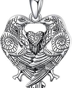 Raven Urn Pendant Necklace 925 Sterling Silver Crow Huginn