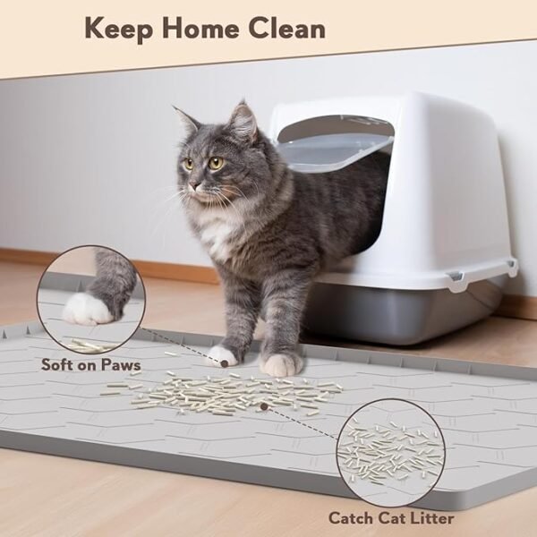 Silicone Cat Mat for Litter Box: Large 34" X 22" Cat Litter Mat Litter Trapping Mat - Image 3