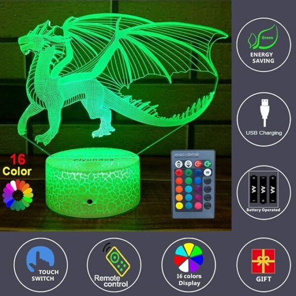 FlyonSea Dragon Gifts Dragon Light 16 Color Changing Dimmable Kids - Image 2