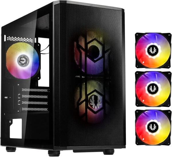 BitFenix Nova Mesh mATX (Micro ATX, Mini ITX) High Airflow PC Gaming Case ARGB Edition Black