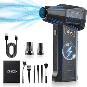 Zezzofan Compressed Air Duster,180000RPM Mini Electric Air Duster,