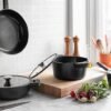 Zavor Noir 7 Piece Cookware Set - Premium Cast Aluminum with Titanium-based Nonstick Ceramic Coating & Detachable Handles - Image 3