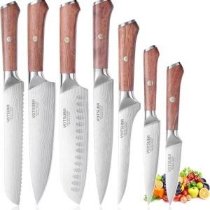 YOTSUBA Kitchen Knife Set, 7PCS Kitchen Knives Set High Carbon Stainless Steel Sharp Knife