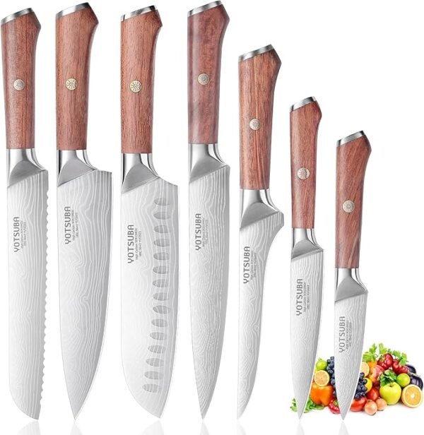 YOTSUBA Kitchen Knife Set, 7PCS Kitchen Knives Set High Carbon Stainless Steel Sharp Knife