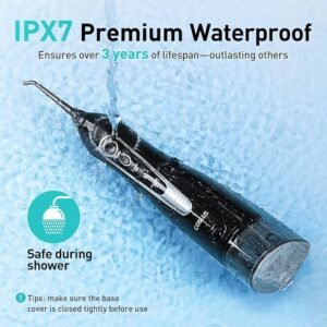 Water Dental Flosser Teeth Pick: Portable Cordless Oral Irrigator 300ML Rechargeable Travel Irrigation Cleaner IPX7 Waterproof Electric Flossing Machine for Teeth Cleaning C20(F5020E)
