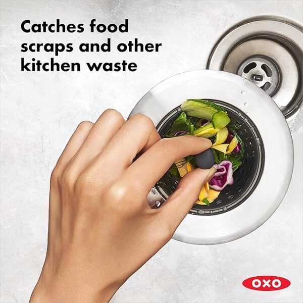 OXO Good Grips Silicone Sink Strainer, Grey - Image 2