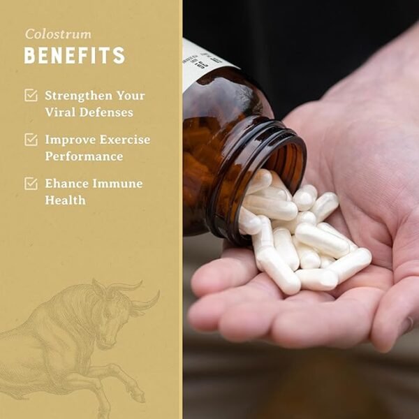 HEART & SOIL Grass-Fed Colostrum – Dietary Supplement for Skin Health & Exercise Recovery-Non-GMO, Allergen-Free Colostrum Supplement for Immune Support, Gut Health, & More - 180 Capsules - Image 5