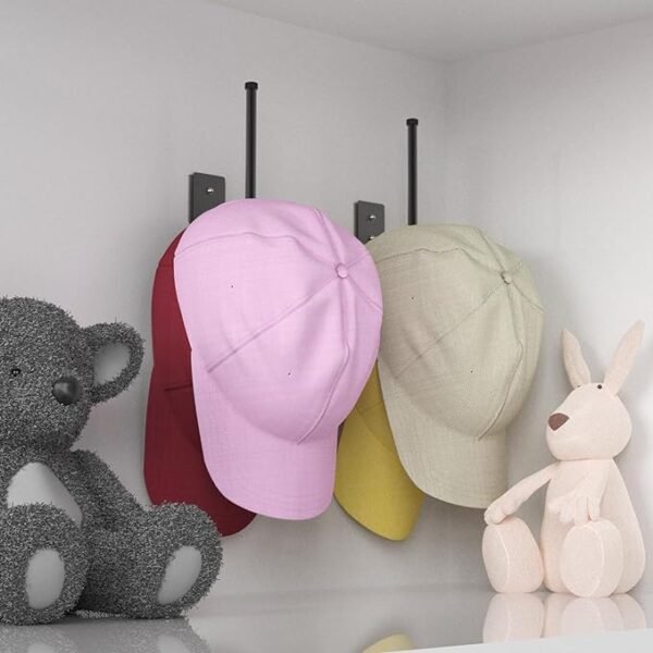 2 Pack Hat Racks for Baseball Caps, Stainless Steel Hat Organizer for Baseball Cap - Image 2