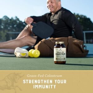 HEART & SOIL Grass-Fed Colostrum – Dietary Supplement for Skin Health & Exercise Recovery-Non-GMO, Allergen-Free Colostrum Supplement for Immune Support, Gut Health, & More - 180 Capsules