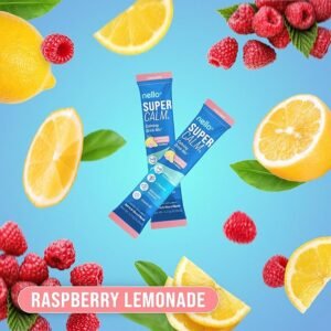 Nello Supercalm Powdered Drink Mix, Raspberry Lemonade, L Theanine, Ksm-66 Ashwagandha, Magnesium Glycinate, Vitamin D 3, Supplements for Relaxation & Focus, No Sugar, Non GMO, On The Go, 20 Ct