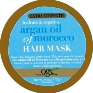 OGX Extra Strength Hydrate Repair + Argan Oil of Morocco Hair Mask Deep Moisturizing Conditioning Treatment, Citrus, 6 Ounce