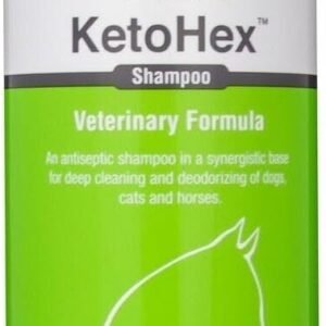 KetoHex Cat and Dog Shampoo - 16 oz Anti Bacterial Cat & Dog Flea And Tick Treatment, For Sensitive Skin Infections & Lesions, Protects & Moisturizes, Antifungal Treatment For Dogs & Cats - VetOne