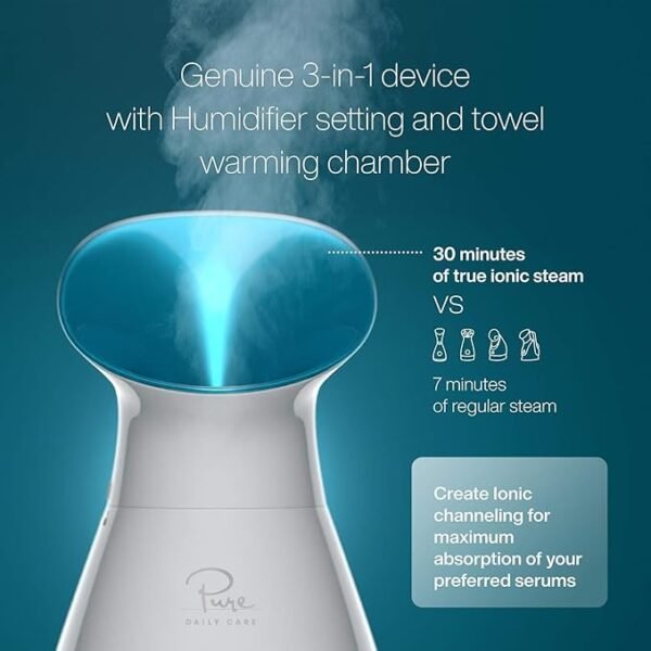 NanoSteamer Large 3-in-1 Nano Ionic Facial Steamer with Precise Temp Control - Image 3
