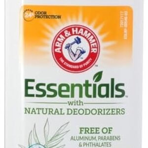 ARM & HAMMER Essentials Solid Deodorant, Clean(Juniper Berry), Wide Stick, 2.5 oz. (Pack of 3)