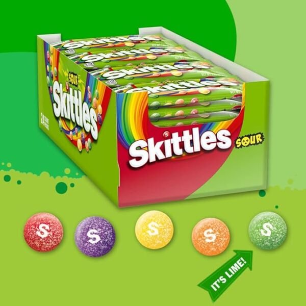 SKITTLES Sour Summer Chewy Candy Bulk Assortment, 1.8 Ounce (Pack of 24) - Image 2