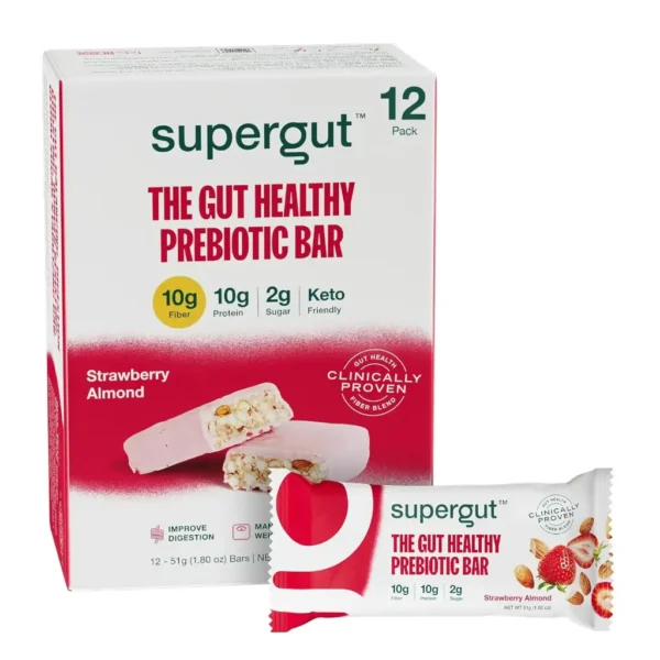 Supergut Prebiotic Bars | Meal Replacement | Boost GLP-1 | High Fiber and Protein | No Added Sugar | Keto Food, Meal, Snack (Strawberry Almond, 12 Count)  71S-pB0a9pL._SL1500_.webp Supergut Prebiotic Bars | Meal Replacement | Boost GLP-1 | High Fiber and Protein | No Added Sugar | Keto Food, Meal, Snack (Strawberry Almond, 12 Count)