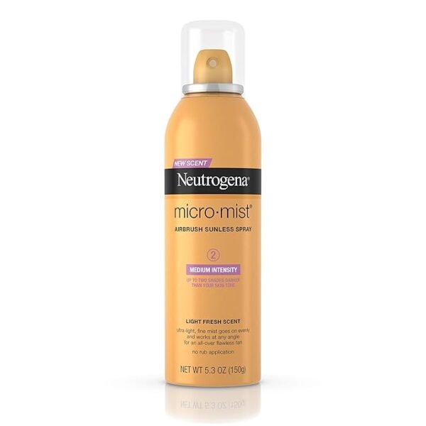 Neutrogena Micromist Airbrush Sunless Tanning Spray, Gradual Sunless Indoor Tanner with Witch Hazel, Alcohol-Free, Oil-Free & Non-Comedogenic Formula, Medium Intensity, 5.3 oz - Image 2