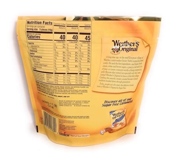 Werther's Original Sugar Free Assorted Candy Pack of 2 Bags of Hard Candy (7.7oz Each) - 3 Flavors: Coffee, Chocolate, Caramel - Bundle with Ballard Products Pocket Bag - Image 2