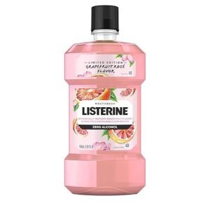 Listerine Zero Alcohol Mouthwash, Oral Rinse Kills up to 99% of Bad Breath Germs, Limited Edition Grapefruit Rose Flavor, 500 mL