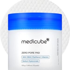 Medicube Zero Pore Pads 2.0, Dual-Textured Facial Toner Pads for Exfoliation and Pore Care with 4.5% AHA Lactic Acid & 0.45% BHA Salicylic Acid