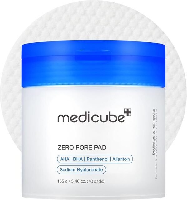 Medicube Zero Pore Pads 2.0, Dual-Textured Facial Toner Pads for Exfoliation and Pore Care with 4.5% AHA Lactic Acid & 0.45% BHA Salicylic Acid