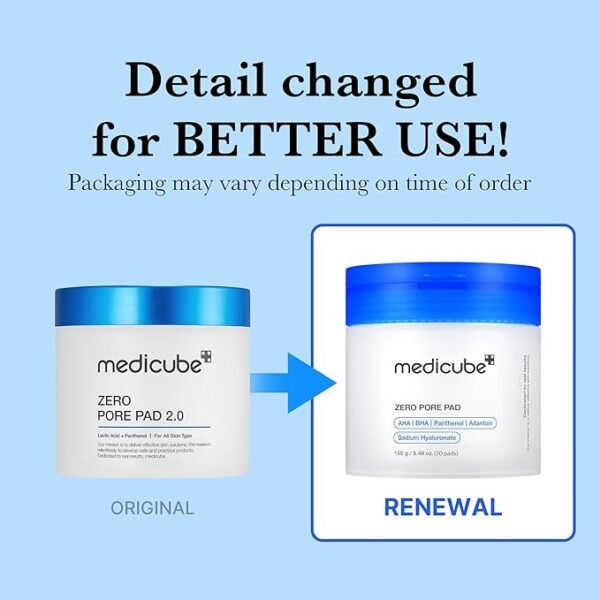Medicube Zero Pore Pads 2.0, Dual-Textured Facial Toner Pads for Exfoliation and Pore Care with 4.5% AHA Lactic Acid & 0.45% BHA Salicylic Acid - Image 3