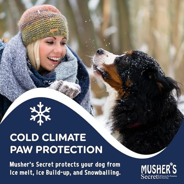 Musher's Secret Dog Paw Wax 60 g (2.1 oz) - Moisturizing Dog Paw Balm that Creates an Invisible Barrier That Protects and Heals Dry Cracked Paws - All-Natural with Vitamin E and Food-Grade Ingredients - Image 2