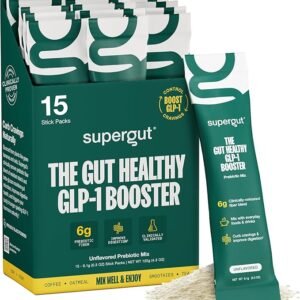 Gut Healthy GLP-1 Booster | High Fiber Supplement Mix | May Support Digestion | No Sugar | Soy Free | Keto Friendly | Unflavored Plant Based Powder (15 Servings, 1 Box)