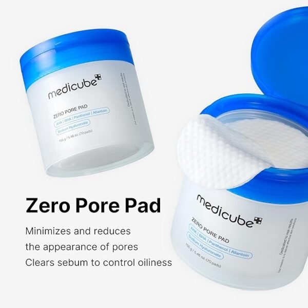 Medicube Zero Pore Pads 2.0, Dual-Textured Facial Toner Pads for Exfoliation and Pore Care with 4.5% AHA Lactic Acid & 0.45% BHA Salicylic Acid - Image 2
