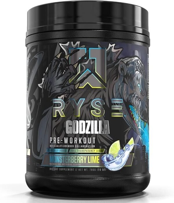 RYSE Up Supplements Noel Deyzel x Godzilla Pre Workout | Intense Pumps, Energy, & Focus | Citrulline & Beta Alanine | 400mg Total Caffeine | 40 Servings (Passion Pineapple)