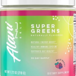 Alani Nu Super Greens Powder Wild Berry | Green Juice Supplement | Spirulina + Wheat Grass Powder | Naturally Flavored | Smoothie Juice Mix | Gluten Free | Vegan | 30 Servings