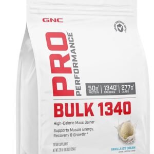 GNC Pro Performance Bulk 1340 - Vanilla Ice Cream, 9 Servings, Supports Muscle Energy, Recovery and Growth