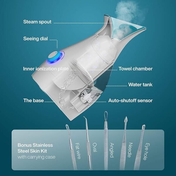 NanoSteamer Large 3-in-1 Nano Ionic Facial Steamer with Precise Temp Control - Image 2