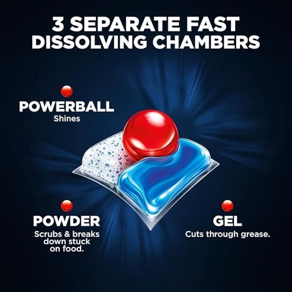 FINISH Quantum Powerball, Dishwasher Pods, Dishwasher Detergent Liquid, Dishwasher Soap, Advanced Clean & Shine, 82ct Dishwasher Tablets