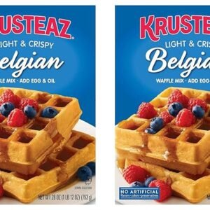 Krusteaz Light & Crispy Belgian Waffle Mix No Artificial Flavors, Colors, or Preservatives 28 Ounce (Pack of 2)